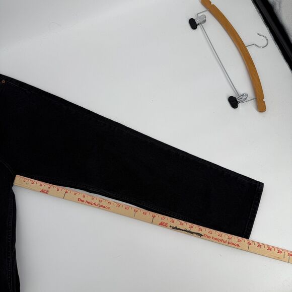 DUER Jeans Womens 29x27 Midweight Denim High Rise Straight Aged Black Button Fly - Picture 12 of 12